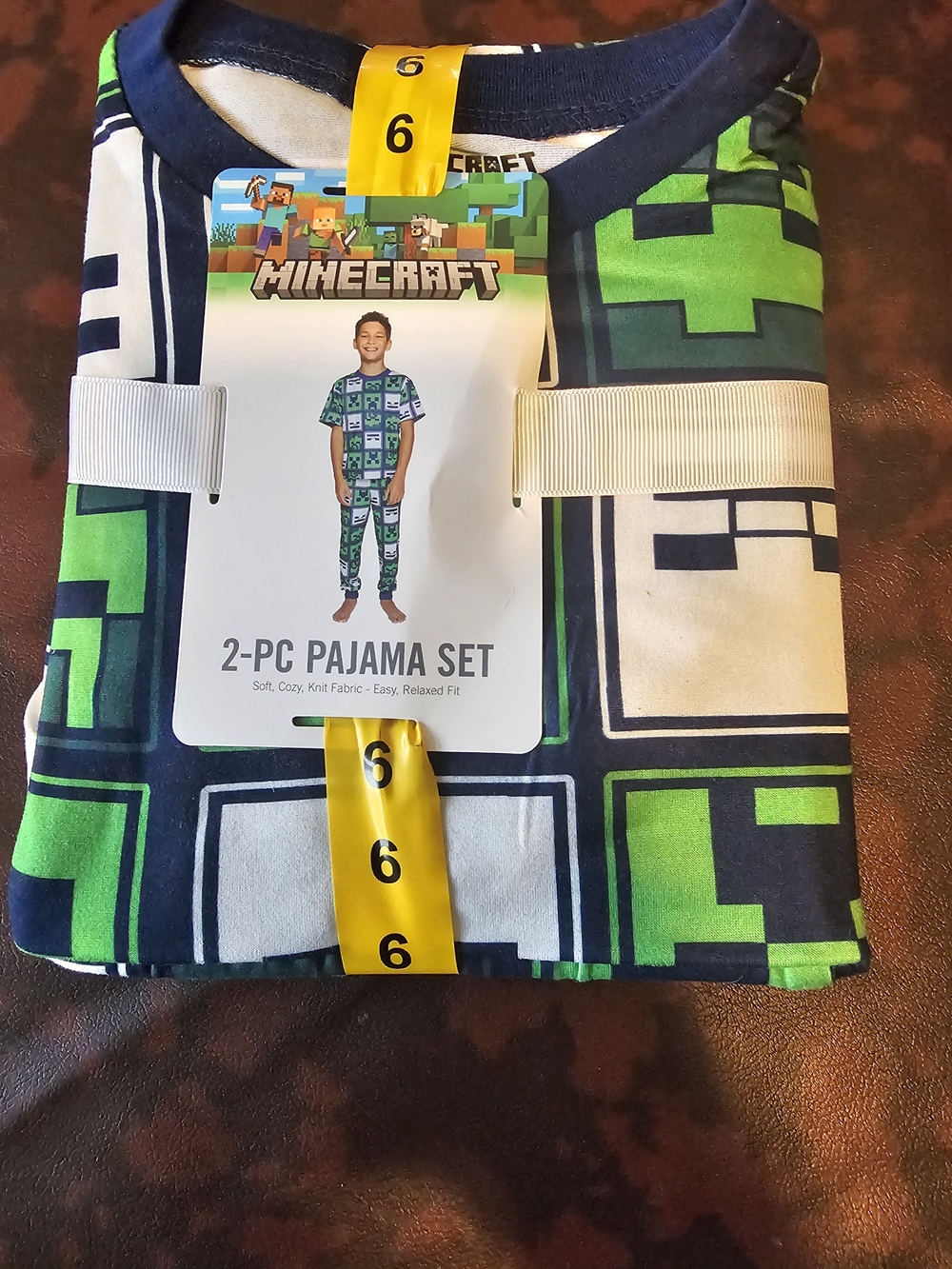 Minecraft Kids 2-Piece Pajama Set in Navy and Green